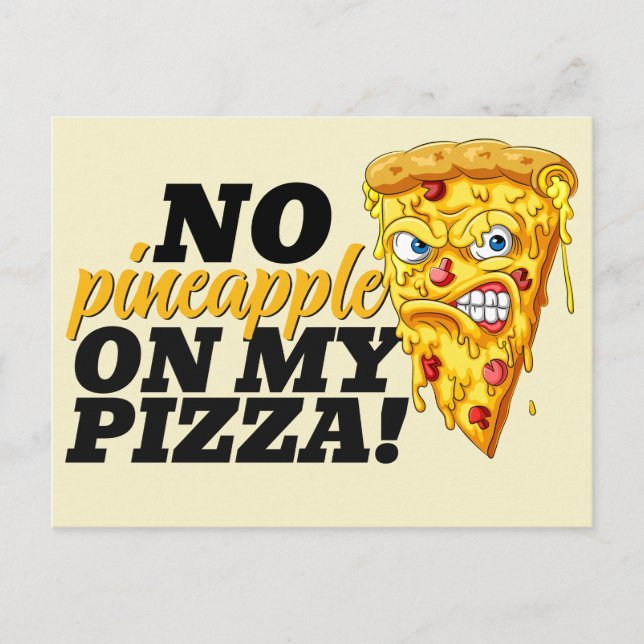 Custom Ingredient Angry Pizza Postcard (Front)