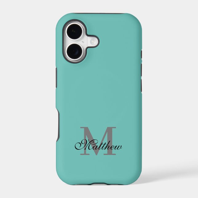 Custom initial and name text teal (Back)