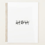 Custom Initial Black and White Monogram Planner<br><div class="desc">This is a monogram Design. It is often used as a personal or corporate logo to represent a person,  brand,  or organisation. It can also be given as a birthday or Christmas gift to your best friend,  close friend,  family or relatives.</div>