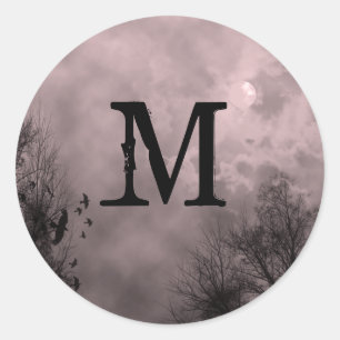 Custom Initial Blood Red Haunted Sky Sticker