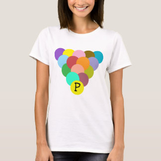 Custom Initial Colourful rainbow circles triangle T-Shirt