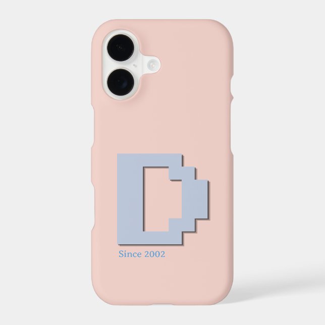 Custom Initial D Retro Pixel Art Monogram Phone Ca (Back)
