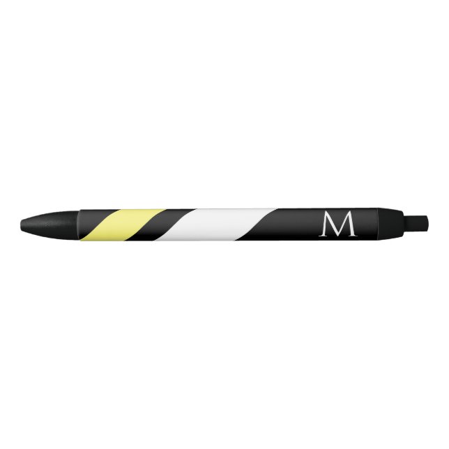 Custom initial diagonal lines black black ink pen (Front)