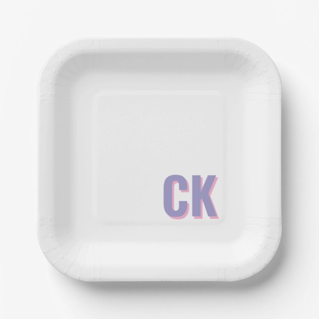 Custom Initial Dish,Personalised Letter  Dish, Wed Paper Plate (Front)