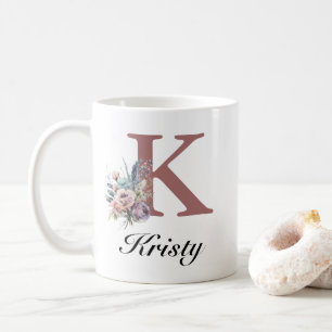 Custom Initial & Girl Name Personalized Monogram Coffee Mug