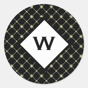 Custom Initial Gold Crosses on Black Sticker