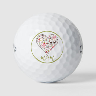 CUSTOM INITIAL GOLF BALL WITH SCANDINAVIAN HEART