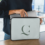 Custom Initial l Elegant Classy Green Monogrammed Laptop Sleeve<br><div class="desc">Add Your Initial l Monogram Classy Soft Green laptop sleeve 
This laptop sleeve is made of a soft and lightweight material that provides your laptop with maximum protection. It also has a stylish and classy design with a monogram letter of your choice,  making it perfect for personalising your laptop.</div>