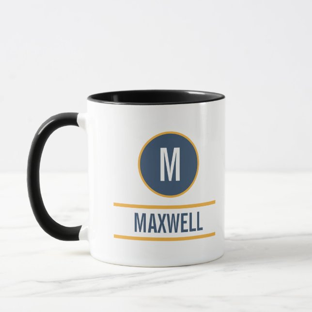 Custom initial letter name monogram mug (Left)