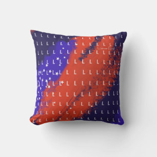 custom initial letter of your name on USA flag Cushion