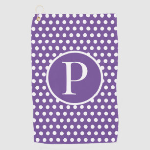 Custom initial letter Polka Dot  Golf Towel