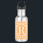 Custom initial letter Polka Dot Light Orange 532 Ml Water Bottle<br><div class="desc">Custom initial letter Polka Dot orange and white. Makes a nice cute gift that can be customised with any initial letter. Stand out from the crowd with our Polka Dot Pattern Stainless Steel Water Bottle. Add a personal touch with a custom initial letter and enjoy your favourite beverages on the...</div>