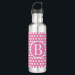 Custom initial letter Polka Dot Pink 710 Ml Water Bottle<br><div class="desc">Custom initial letter Polka Dot pink and white pattern stainless steel water bottle
Stand out from the crowd with our Polka Dot Pattern Stainless Steel Water Bottle. Add a personal touch with a custom initial letter and enjoy your favourite beverages on the go. Stay hydrated in style!</div>