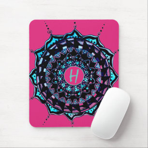 Custom Initial Mandala Design Mouse Pad