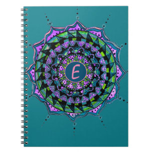 Custom Initial Mandala design Notebook