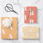 Custom Initial monogram orange peach salmon shades Wrapping Paper Sheet<br><div class="desc">Customise w/Initial monogram Letter,  orange peach salmon shades Wrapping Paper Sheets 
Customise,  personalise,  all your gifts with their individual letter,  initials,  alphabet,  name

For Birthdays,  Christmas,  Holidays gift wrapping paper</div>