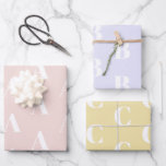 Custom Initial monogram pastel shades chic Wrapping Paper Sheet<br><div class="desc">Customise w/Initial monogram Letter pastel shades chic elegant Wrapping Paper Sheets
Customise,  personalise,  all your gifts with their individual letter,  initials,  alphabet,  name
Blush pink,  lavender mist and vanilla colours

For Birthdays,  Christmas,  Holidays gift wrapping paper</div>