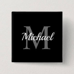Custom Initial Monogram Script Name Square 15 Cm Square Badge