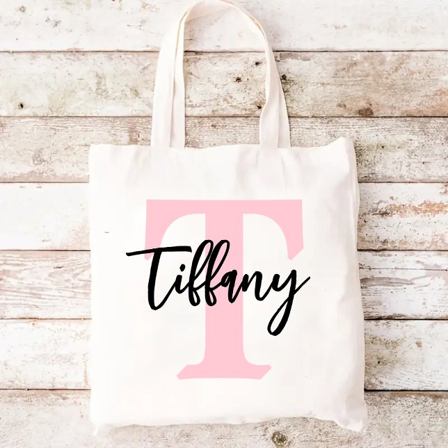 Custom Initial Name Bag, Christmas Gift for Her Tote Bag (tote bag for mom, tote bag for girls, monogram bag for women, personalized gift bag, custom gift )
