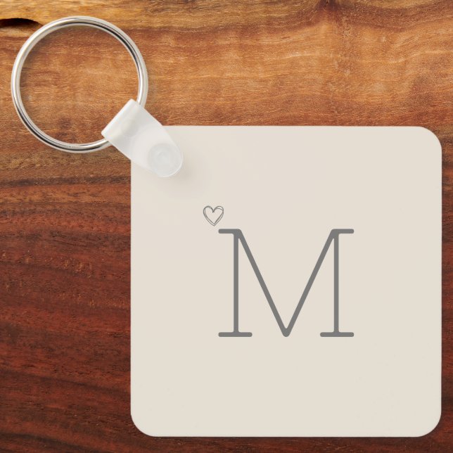 Custom Initial Neutral Key Ring (Front)