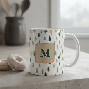 Custom Initial Pine Mug Personalised Monogram
