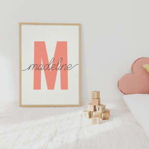 Custom Initial Print   Modern Monogram Wall Art