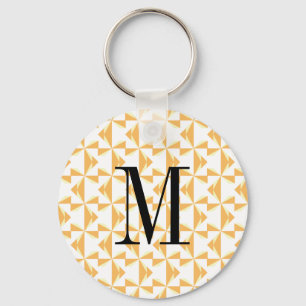 Custom Initial Pumpkin Pinwheels Key Ring