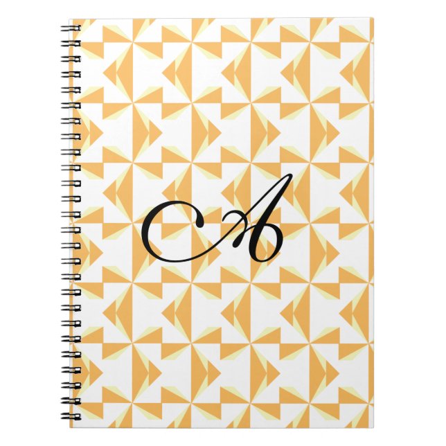 Custom Initial Pumpkin Pinwheels Notebook (Front)