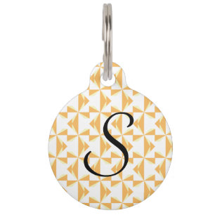 Custom Initial Pumpkin Pinwheels Pet Tag