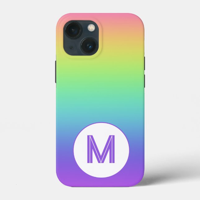 Custom Initial Rainbow Case-Mate iPhone Case (Back)