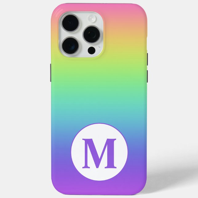 Custom Initial Rainbow Case-Mate iPhone Case (Back)