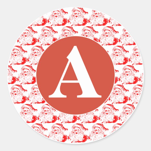 CUSTOM INITIAL RETRO RED AND WHITE Sticker (Front)