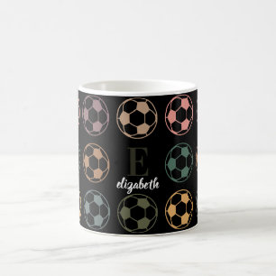 Custom Initial Soccer Fan Gift Soccer Drinkware Coffee Mug