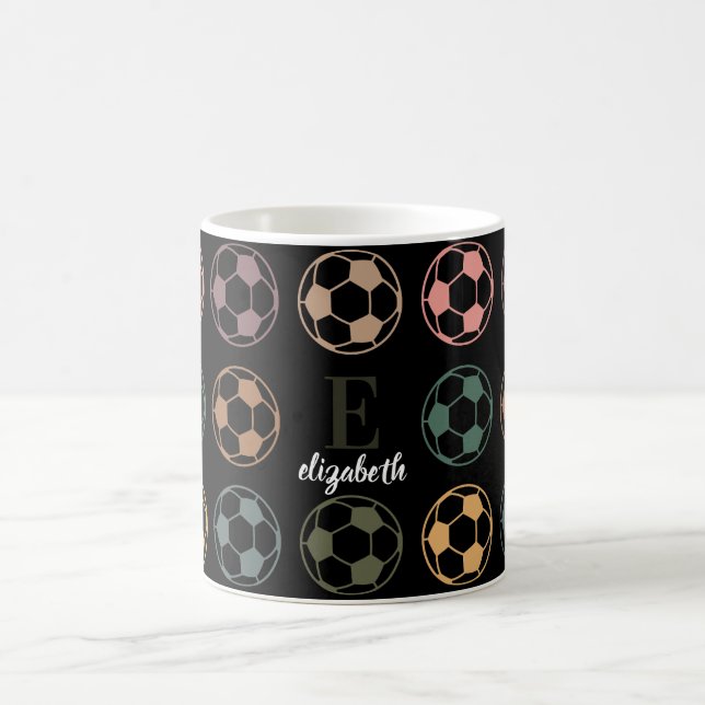 Custom Initial Soccer Fan Gift Soccer Drinkware Coffee Mug (Center)