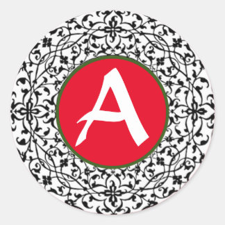 CUSTOM INITIAL STICKER CHRISTMAS ENVELOPE SEAL