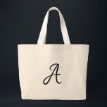 Custom Initial Teacher Gift Large Tote Bag<br><div class="desc">Custom Initial Teacher Gift.  Teacher Appreciation gift.</div>