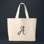 Custom Initial Teacher Gift Large Tote Bag<br><div class="desc">Custom Initial Teacher Gift.  Teacher Appreciation gift.</div>
