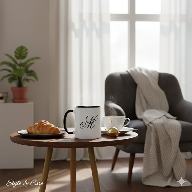 Custom Initials Elegant Monogram Coffee Mug (Custom Initials Elegant Monogram Coffee Mug)