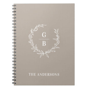 Custom Initials Elegant Monogram Family Notebook