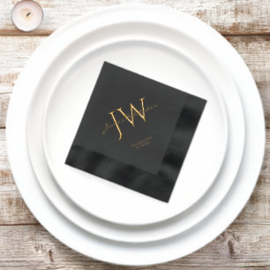 Custom Initials Foil Stamped Napkins for Birthdays