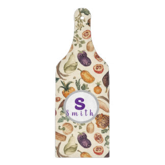 Custom initials Fruits and vegetables pattern Cutting Board