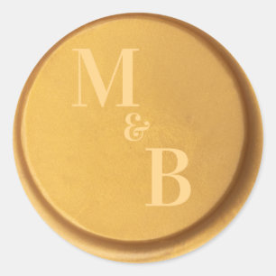Custom initials gold wax seal wedding stickers