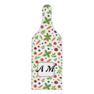 Custom initials Herbs seamless pattern Cutting Board