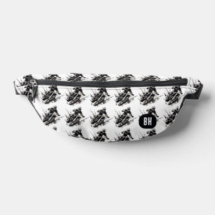 Custom Initials Monogram Motorcycle For Him Bum Bags