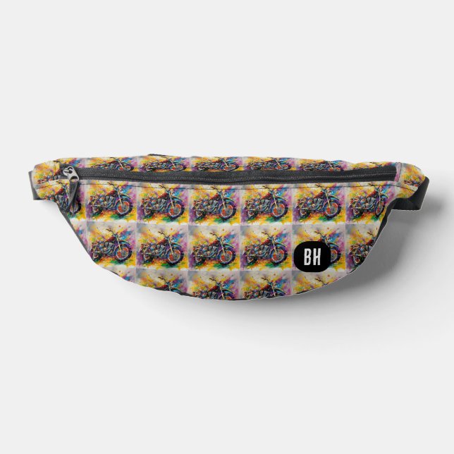 Custom Initials Monogram Motorcycle For Him Bum Bags (Lay Down)