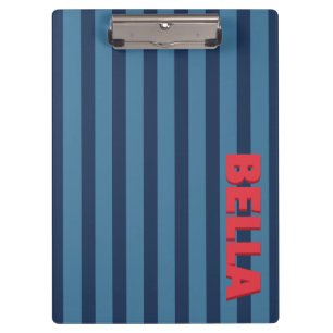 Custom Initials Monogram Striped Clipboard