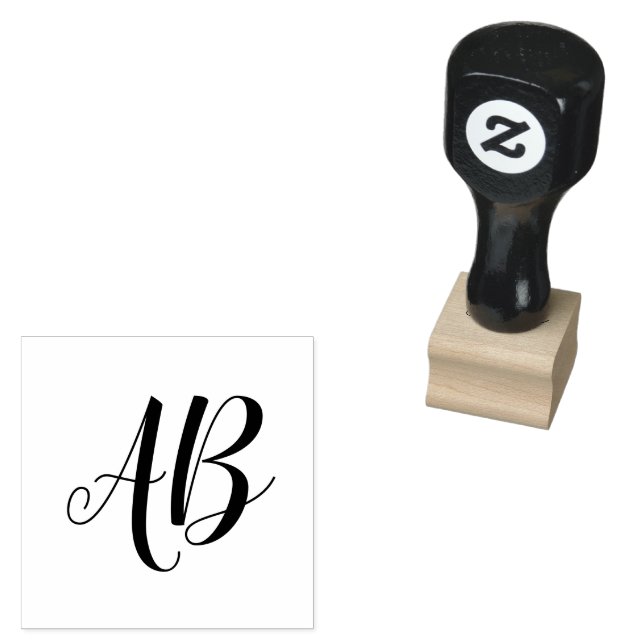 Custom Initials Personalised Rubber Stamp (Stamped)