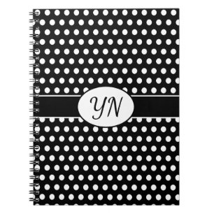 Custom initials Polka Dot  Notebook