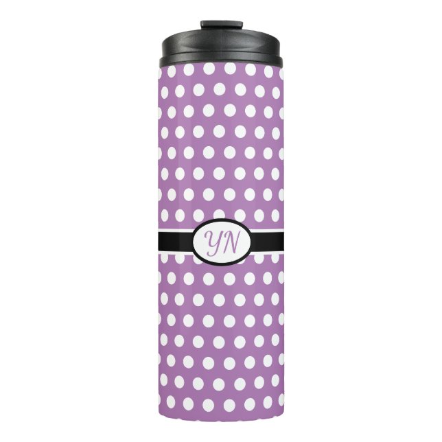 Custom Initials Polka Dot Thermal Tumbler (Front)