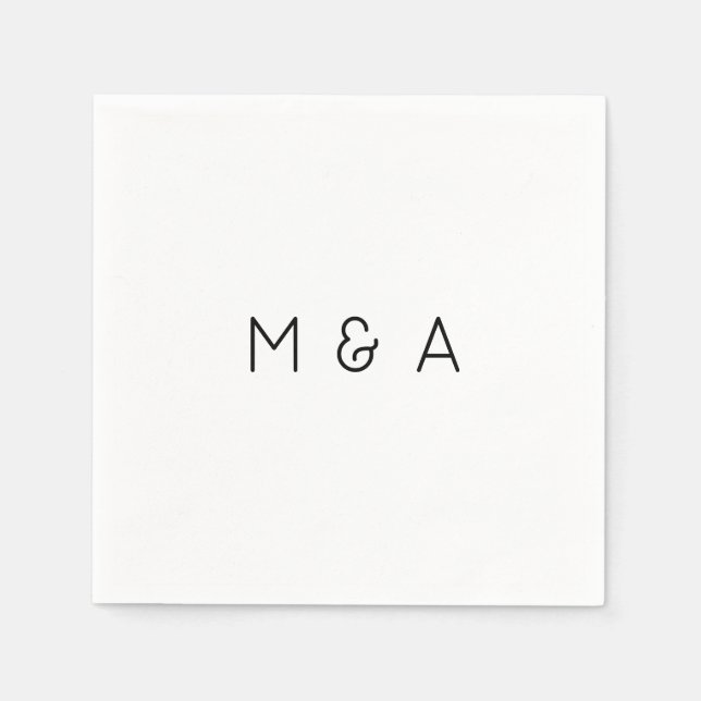 Custom Initials Wedding Napkin (Front)